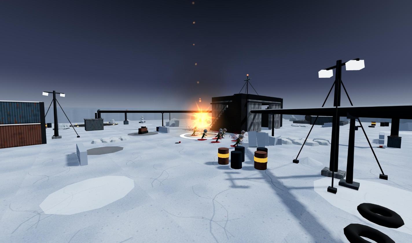 A missile barrage falling on an arctic outpost in Operation Blackout
